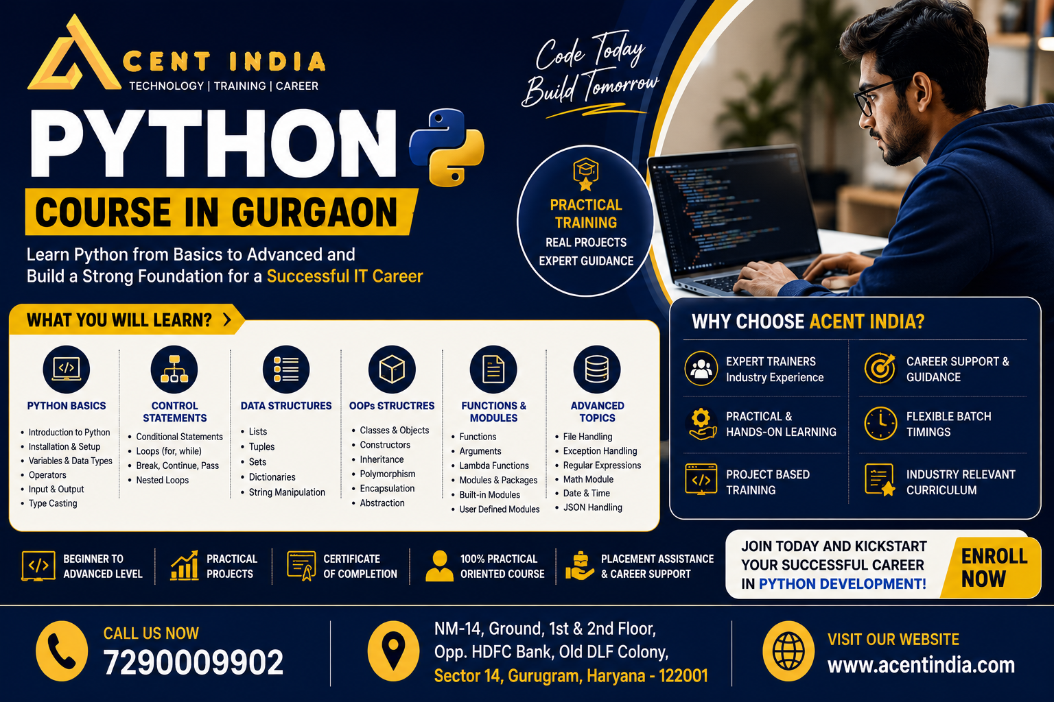 Python Course in Gurgaon at Acent India