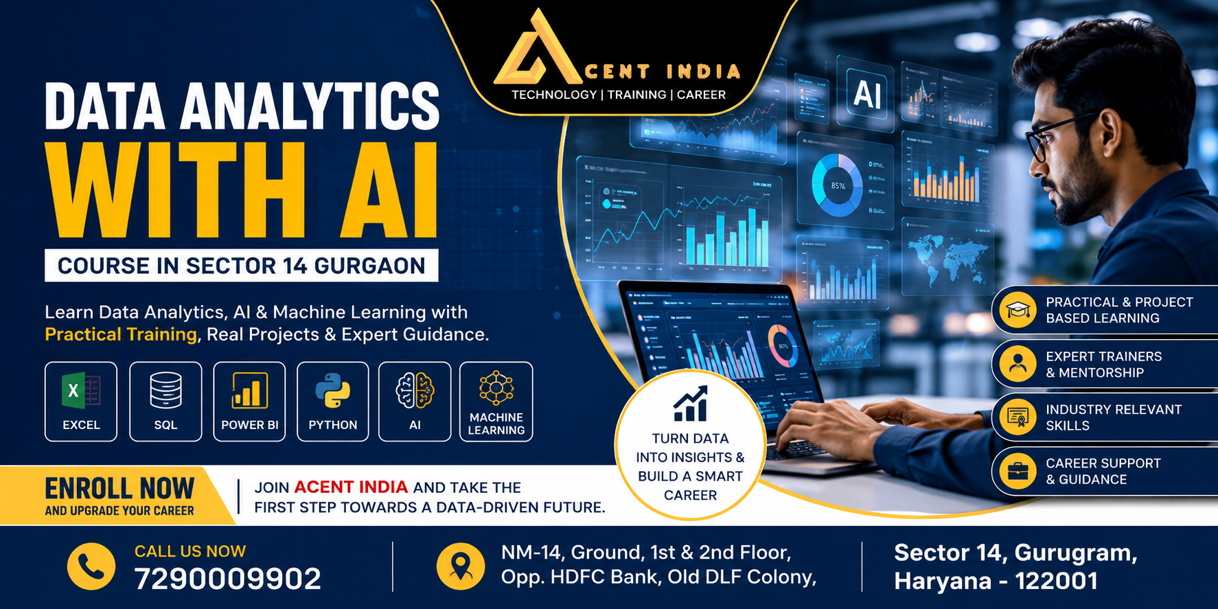 Data Analytics with AI Course in Sector 14 Gurgaon at Acent India