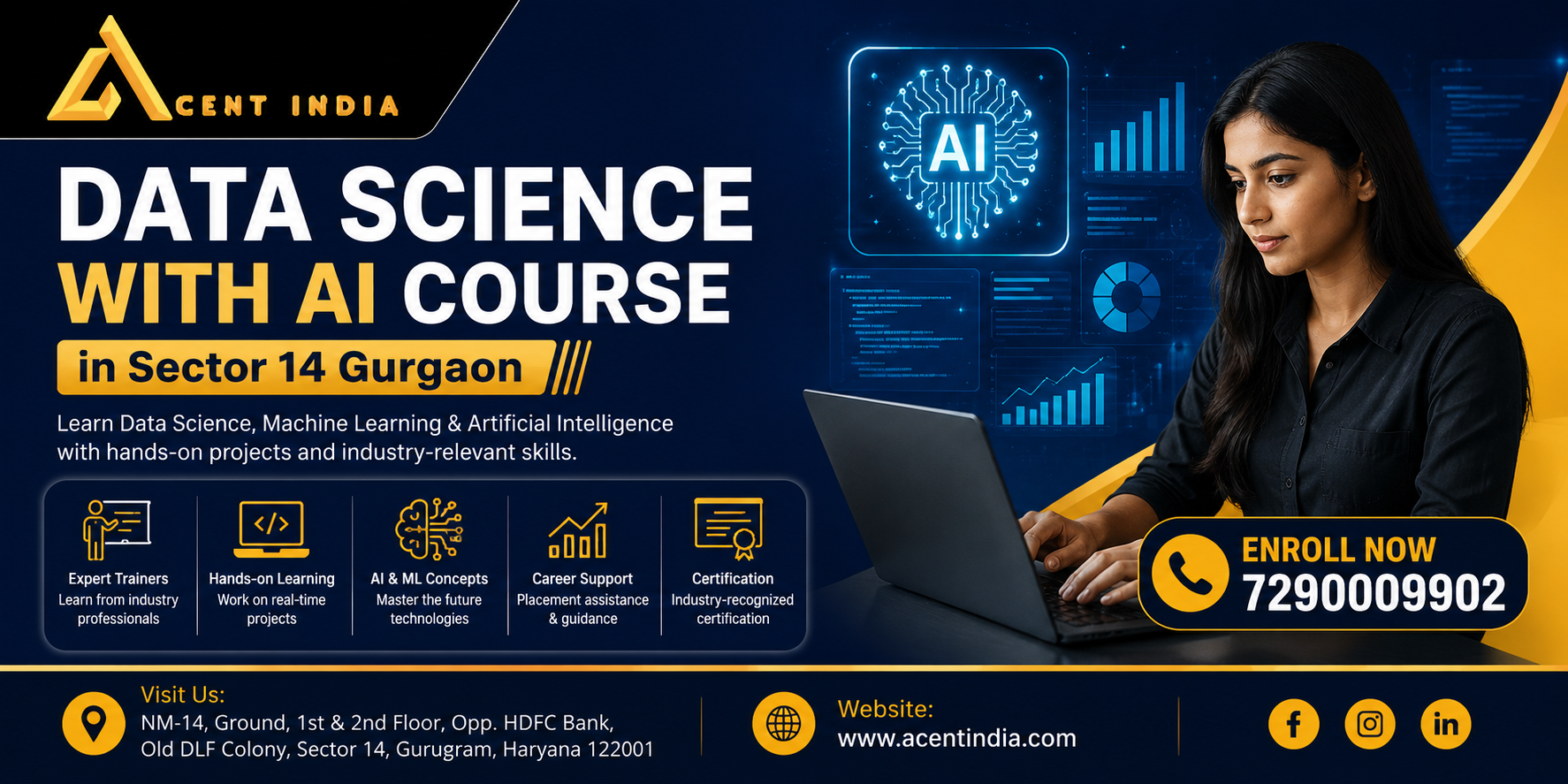 Data Science with AI Course in Sector 14 Gurgaon at Acent India