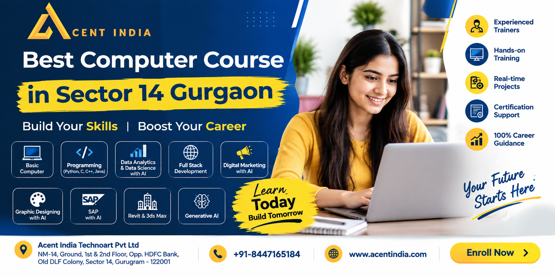 Best Computer Course in Sector 14 Gurgaon - Acent India