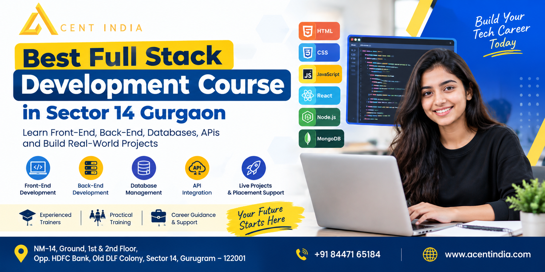 Best Full Stack Development Course in Sector 14 Gurgaon at Acent India