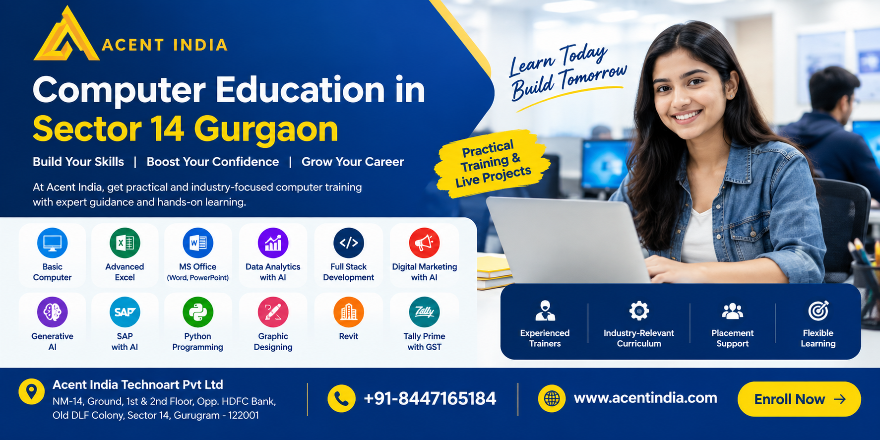 Computer Education in Sector 14 Gurgaon – Acent India