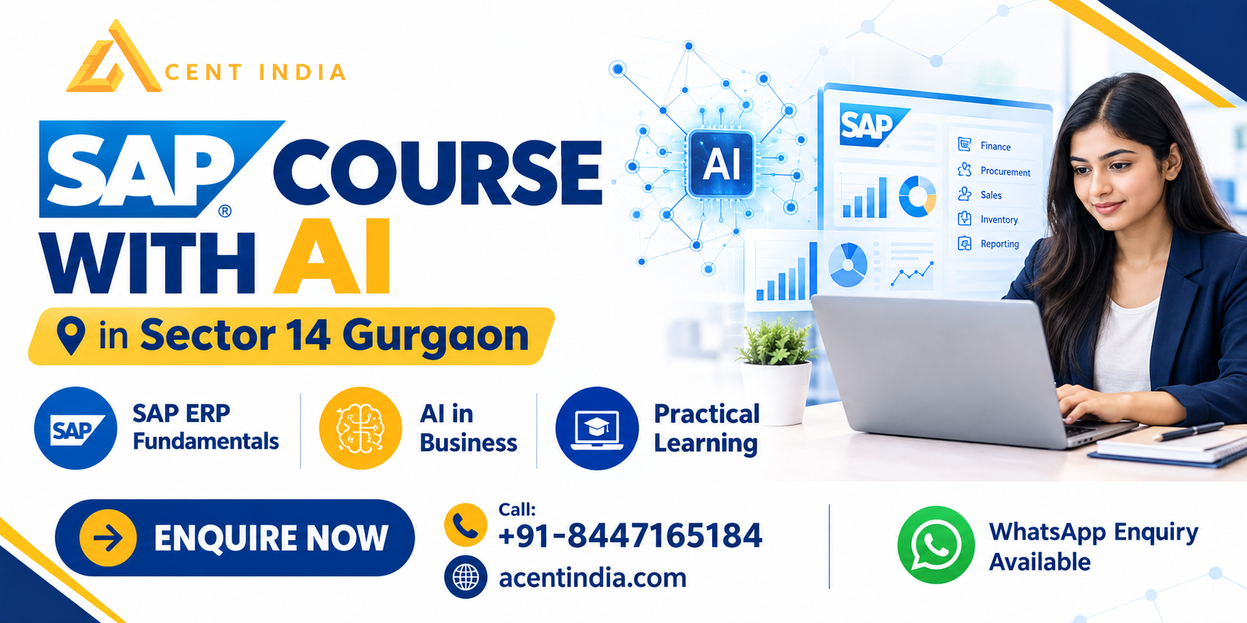 SAP Course with AI in Sector 14 Gurgaon at Acent India