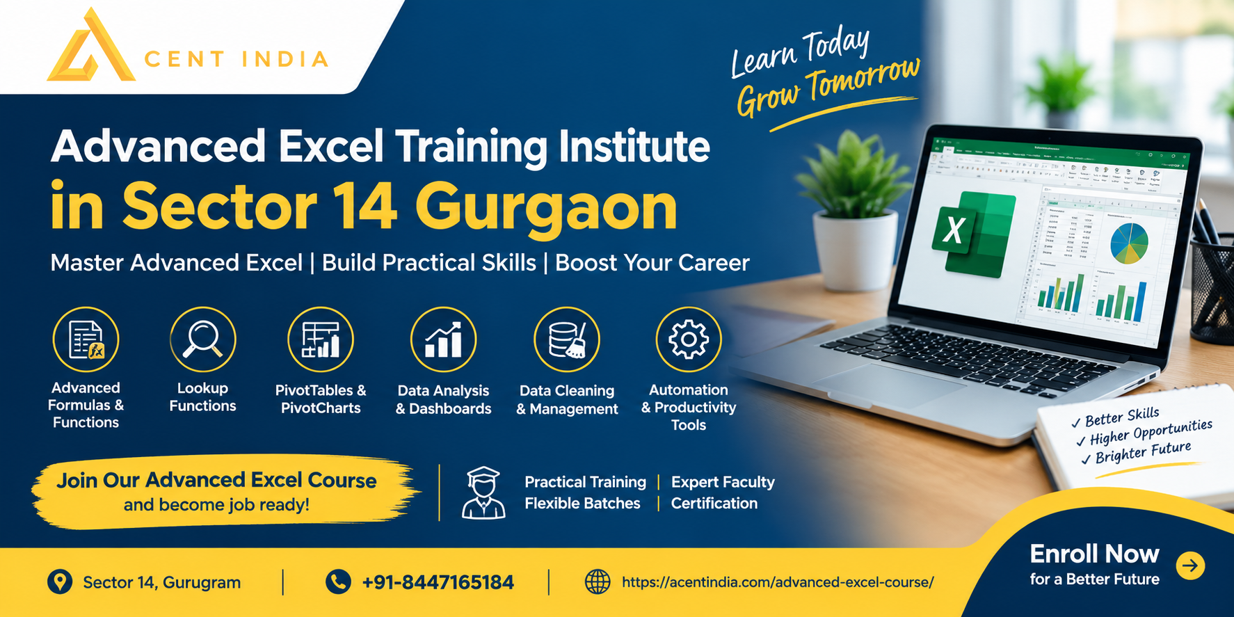 Advanced Excel Training Institute in Sector 14 Gurgaon – Acent India