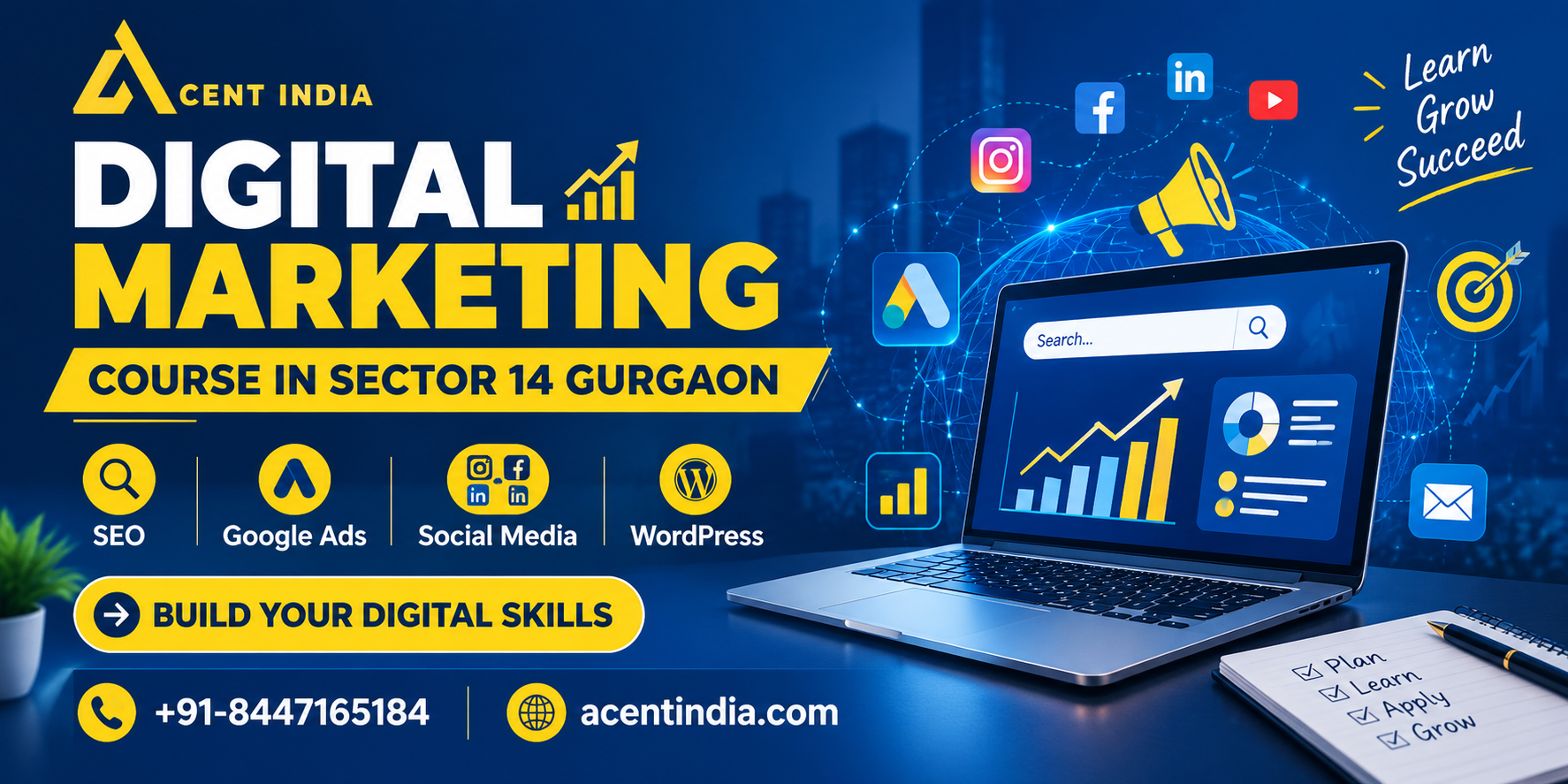 Digital Marketing Center in Sector 14 Gurgaon – Acent India