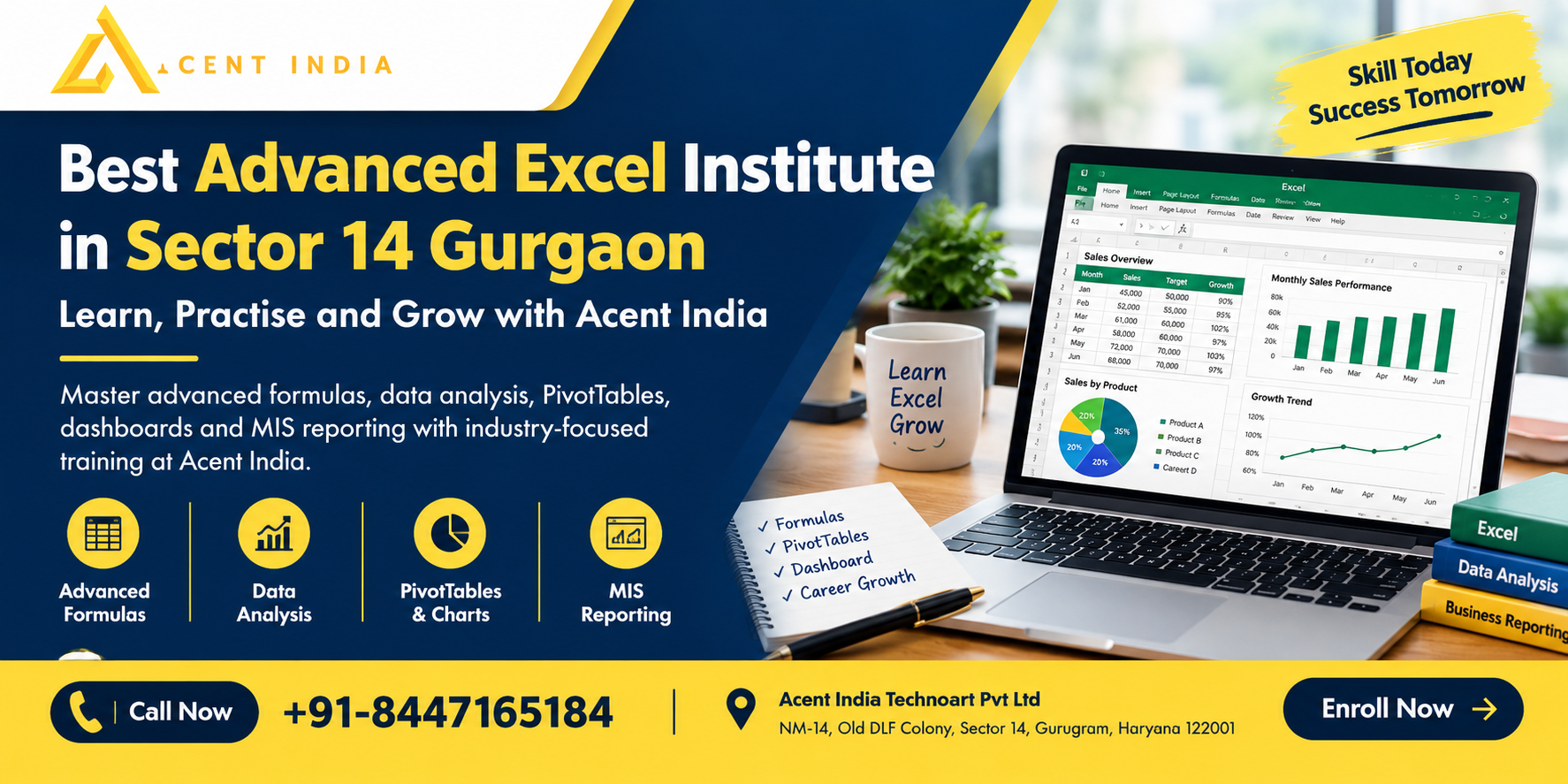 Best Advanced Excel Institute in Sector 14 Gurgaon – Acent India