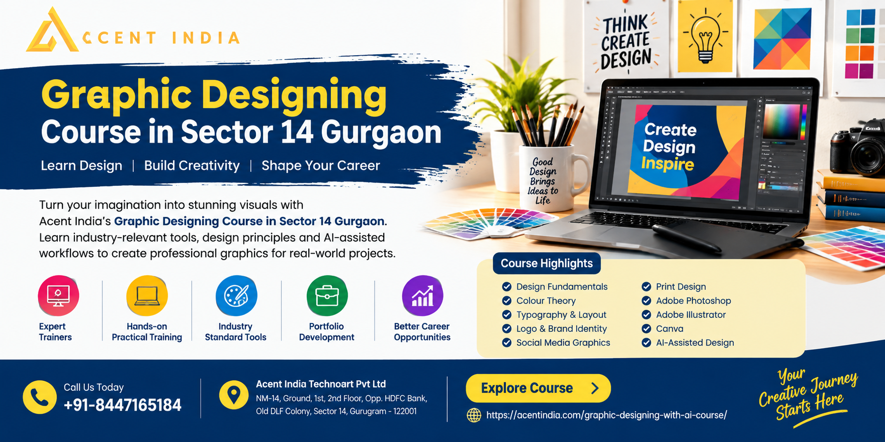 Graphic Designing Course in Sector 14 Gurgaon at Acent India